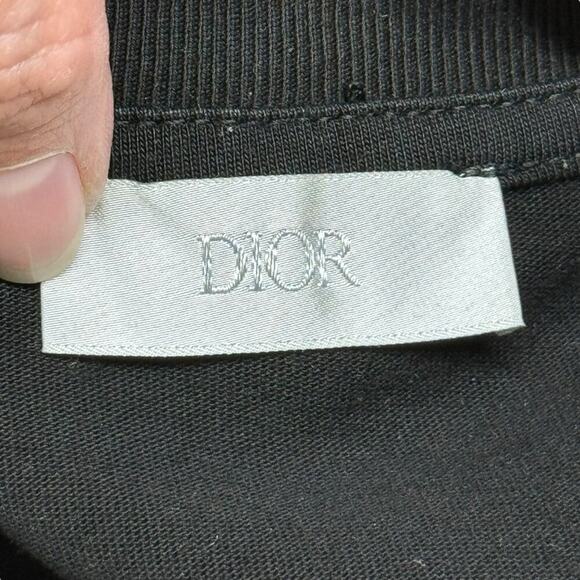 Christian Dior CD Icon T-Shirt Floral Embroidered Relaxed Fit Black Men's Large - Picture 13 of 16